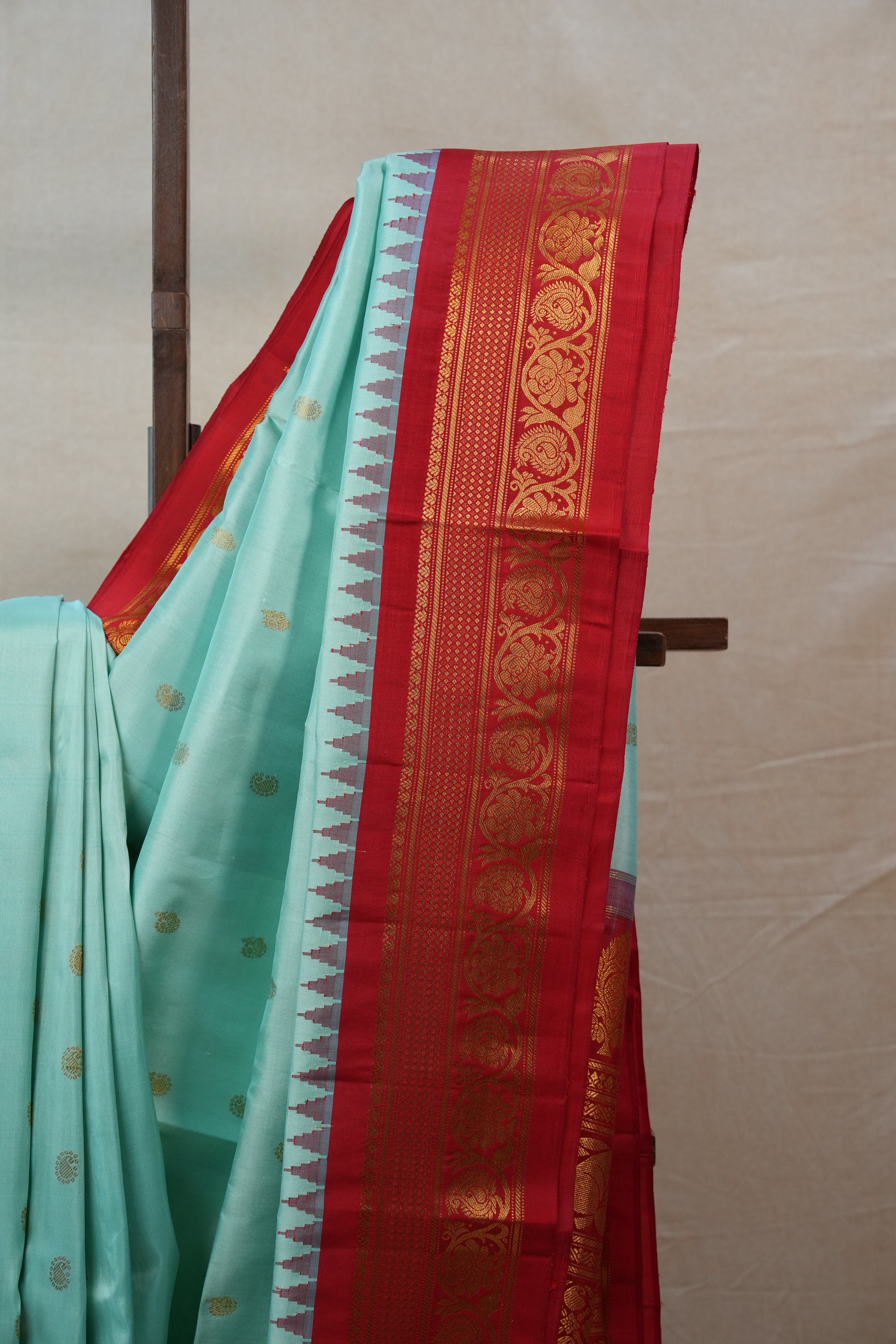 Aqua Blue Gadwal Silk Saree - SRABGSS436
