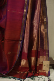 Brick- Pink Maheshwari Saree - SRBPMS1300