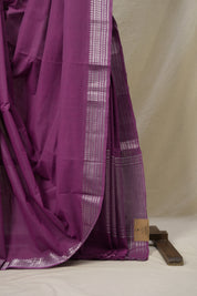 Purple  Plain Cotton Mangalgiri Saree - SRPPCMS53