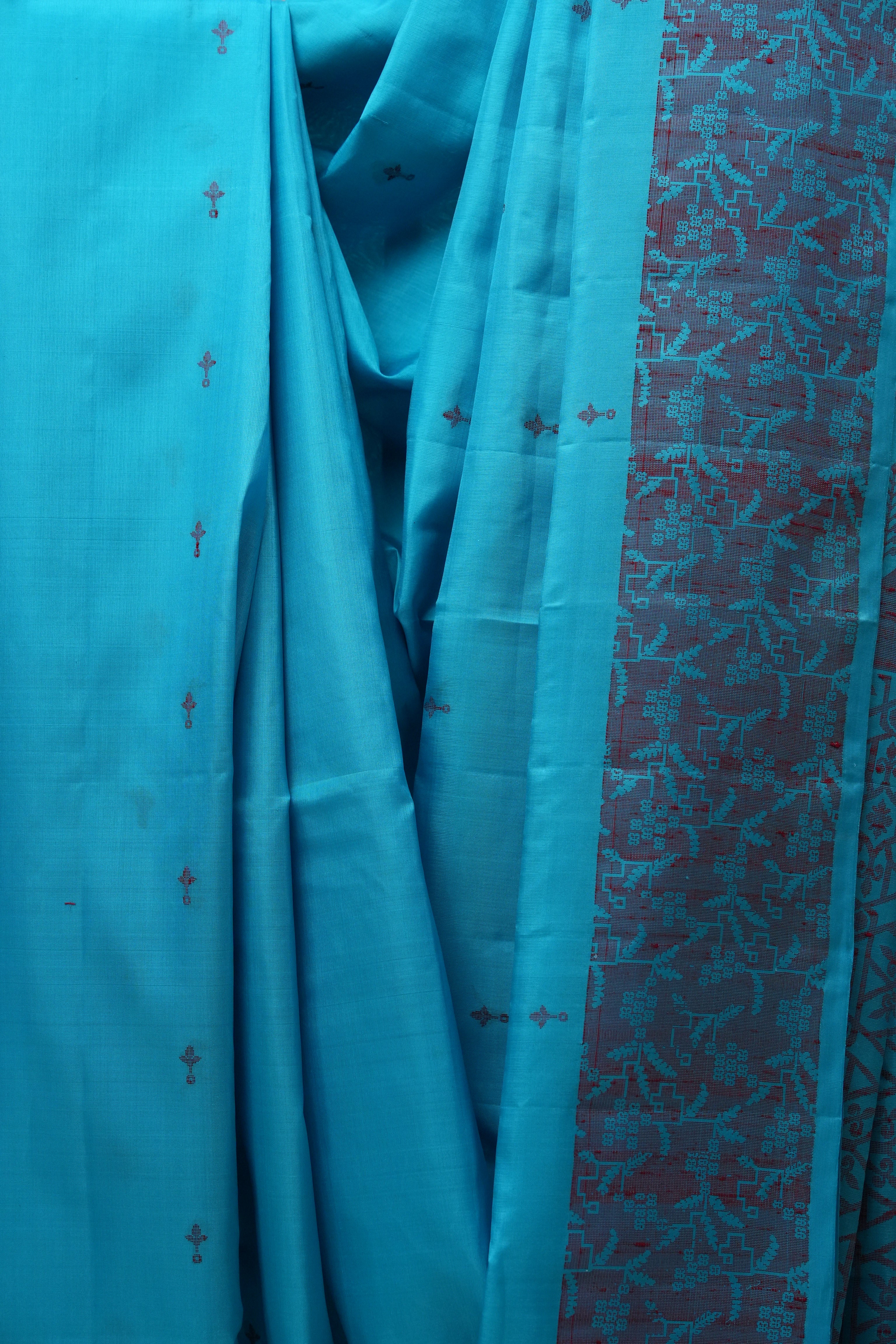 Blue Soft Silk Saree - SRBSSS282