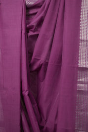 Purple  Plain Cotton Mangalgiri Saree - SRPPCMS53