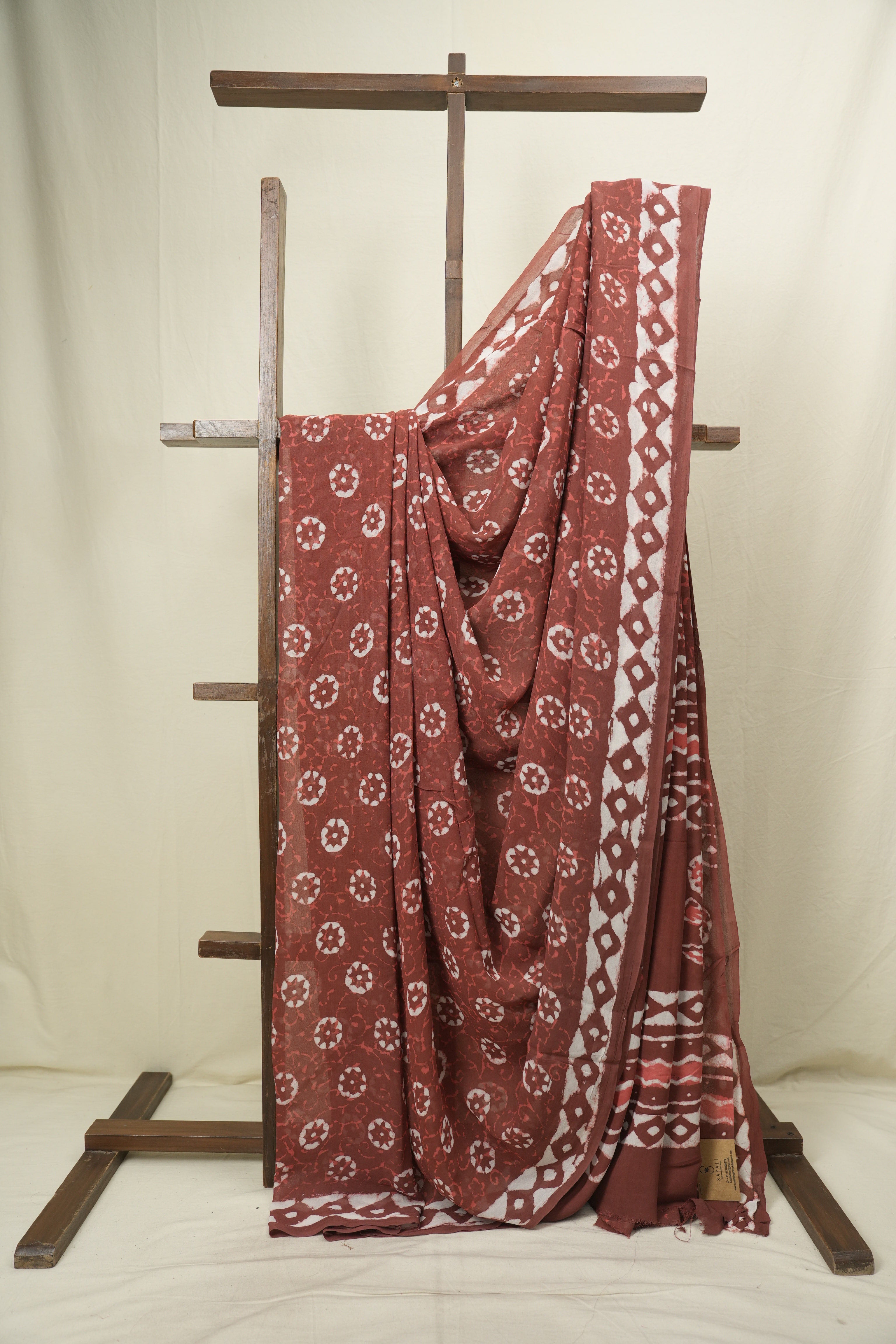 Brick Red HBP Georgette Saree - SRBRHGS73