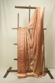 Rose Gold Tissue Banarasi Silk Saree - SRRGTBSS114