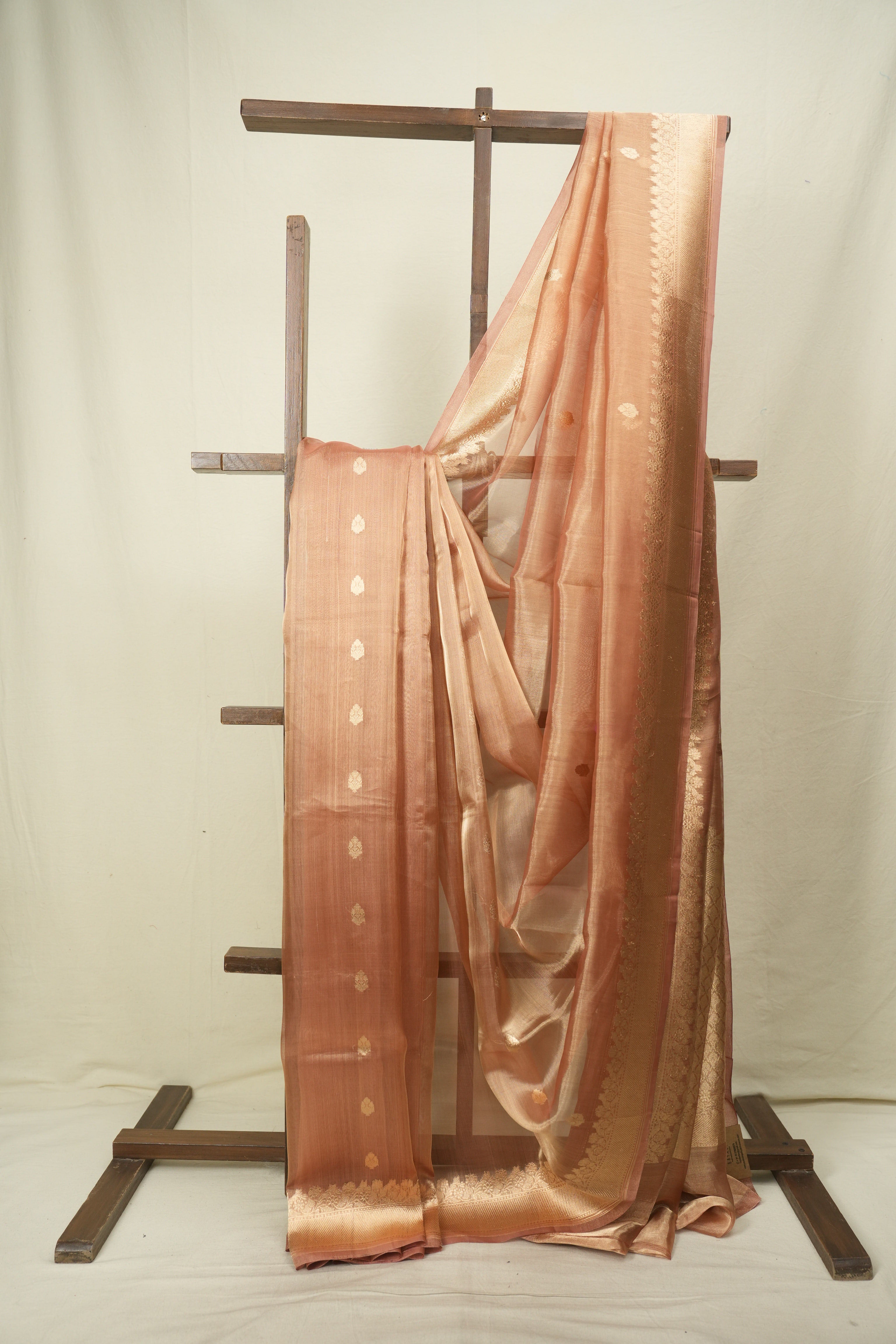 Rose Gold Tissue Banarasi Silk Saree - SRRGTBSS114