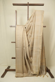 Cream Raw Silk Saree - SRCRSS1022