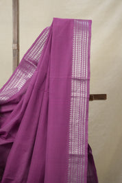 Purple  Plain Cotton Mangalgiri Saree - SRPPCMS53