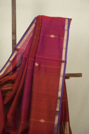 Brick- Pink Maheshwari Saree - SRBPMS1300