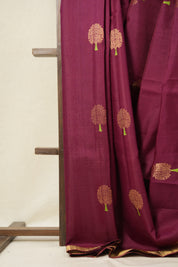 Magenta Raw Silk Saree - SRMRSS923