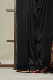 Black Maheshwari Saree - SRBMS1023