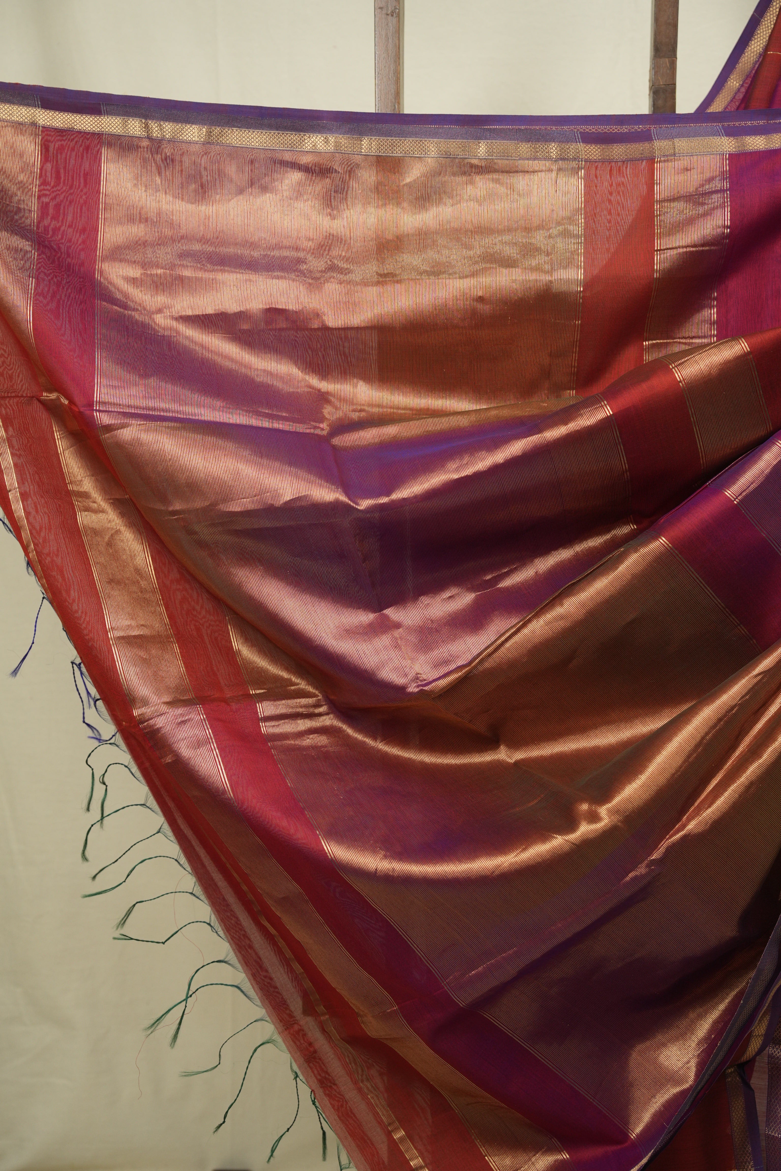 Brick- Pink Maheshwari Saree - SRBPMS1300