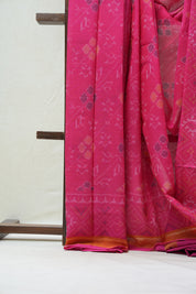 Pink Rajkot Patola Cotton Saree - SRPRPCS14