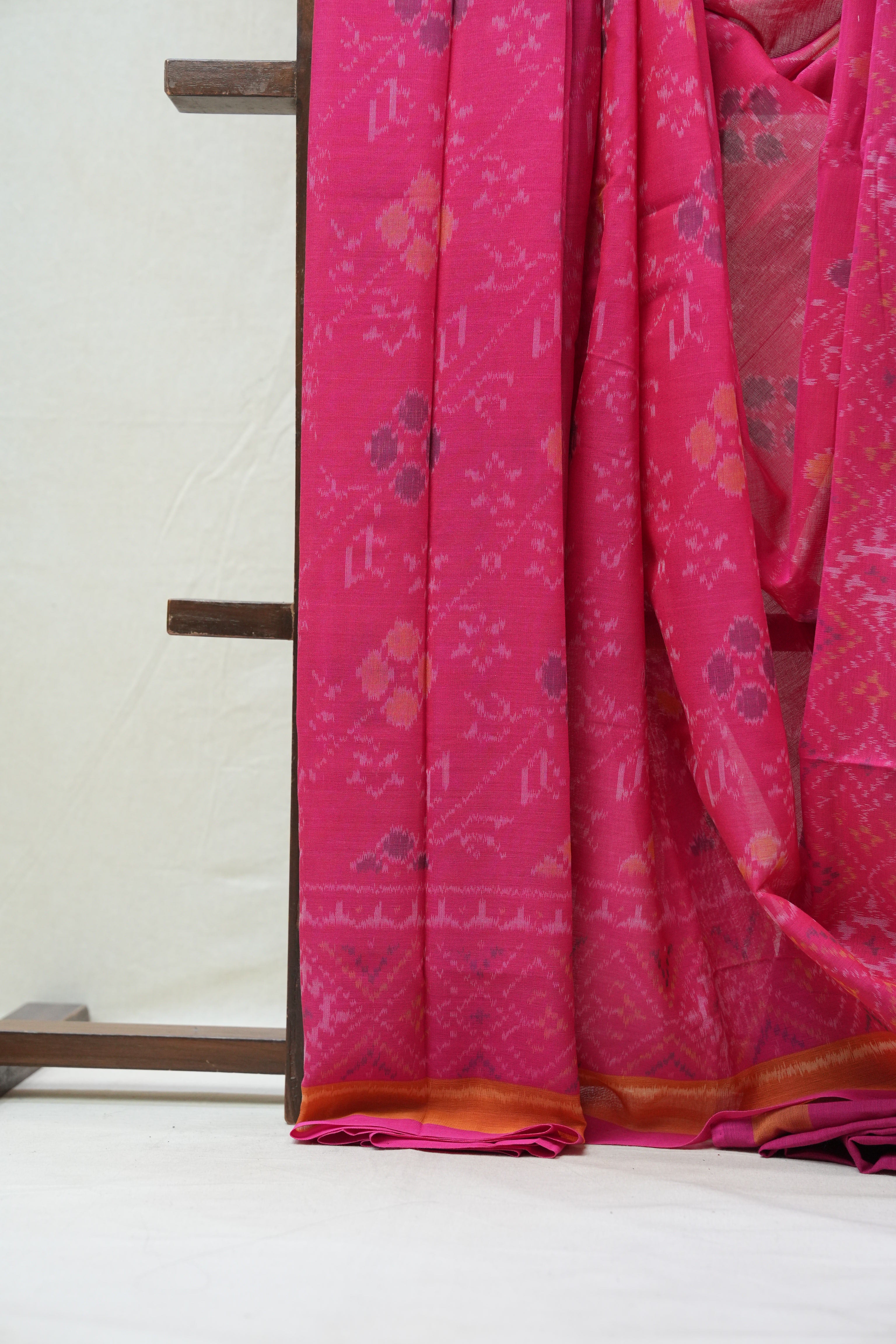 Pink Rajkot Patola Cotton Saree - SRPRPCS14