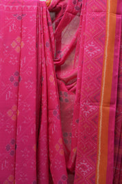 Pink Rajkot Patola Cotton Saree - SRPRPCS14