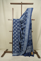 Indigo HBP Cotton Saree - SRICS3773