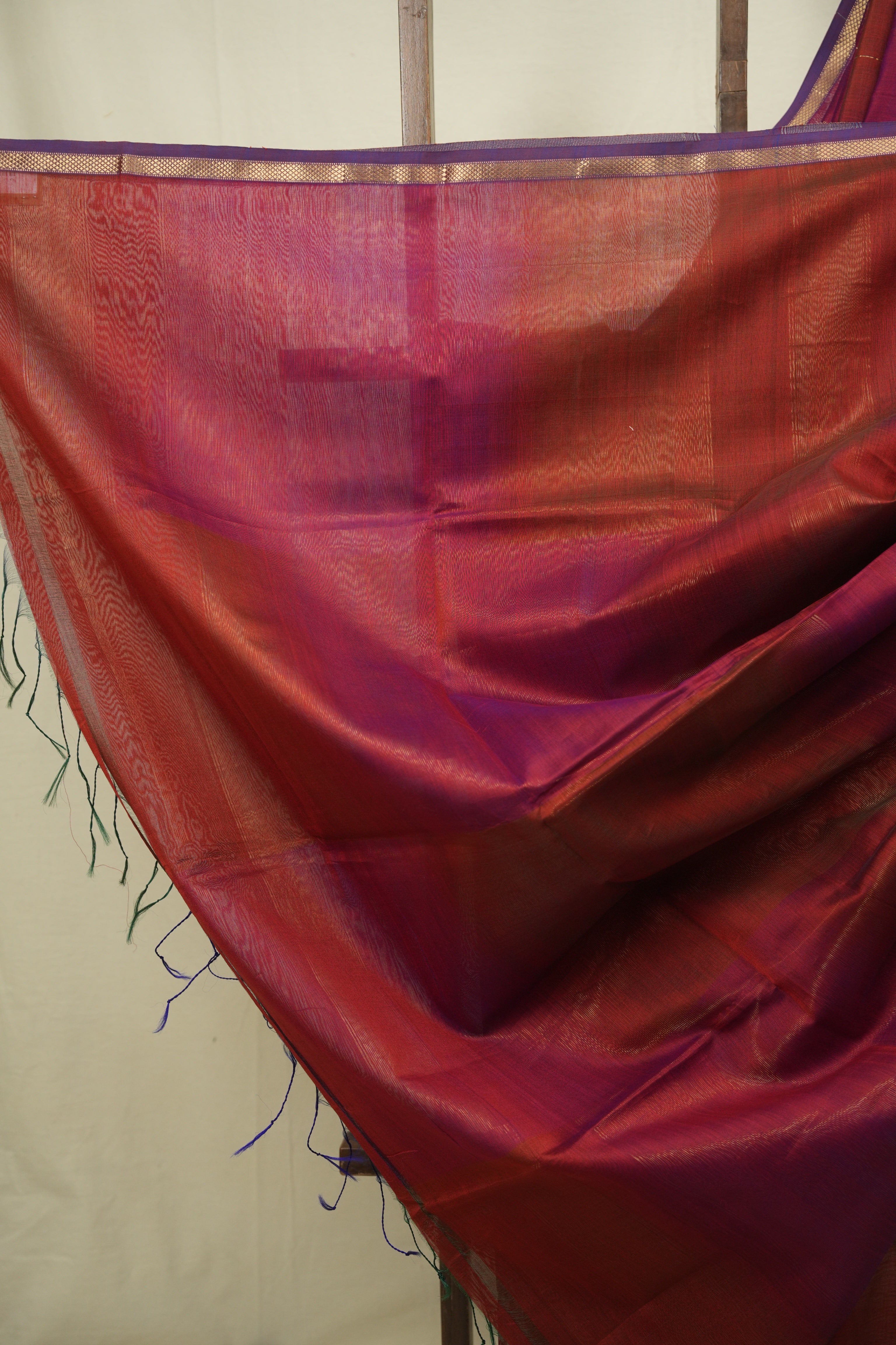 Brick- Pink Maheshwari Saree - SRBPMS1300