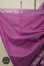 Purple  Plain Cotton Mangalgiri Saree - SRPPCMS53