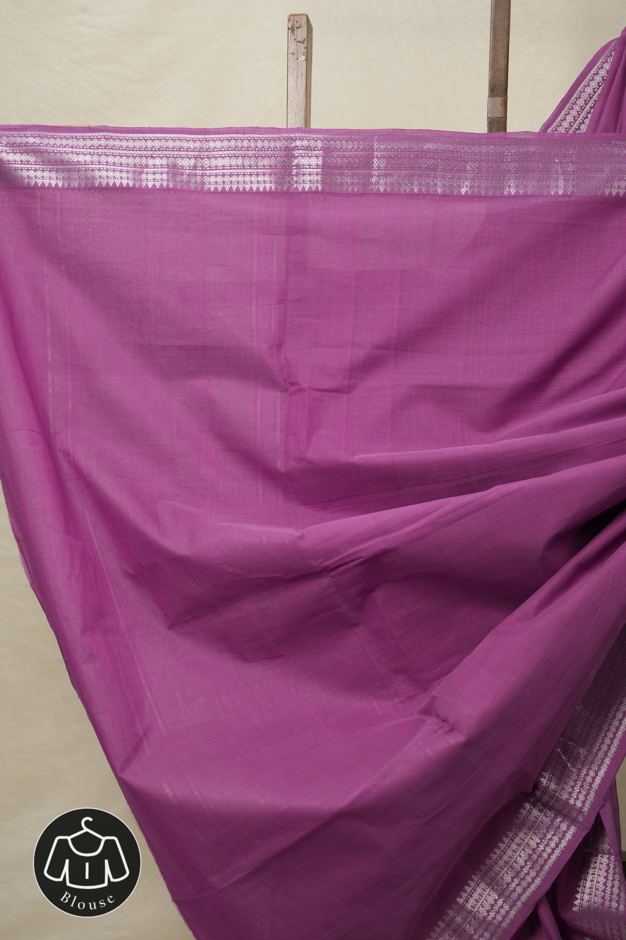 Purple  Plain Cotton Mangalgiri Saree - SRPPCMS53