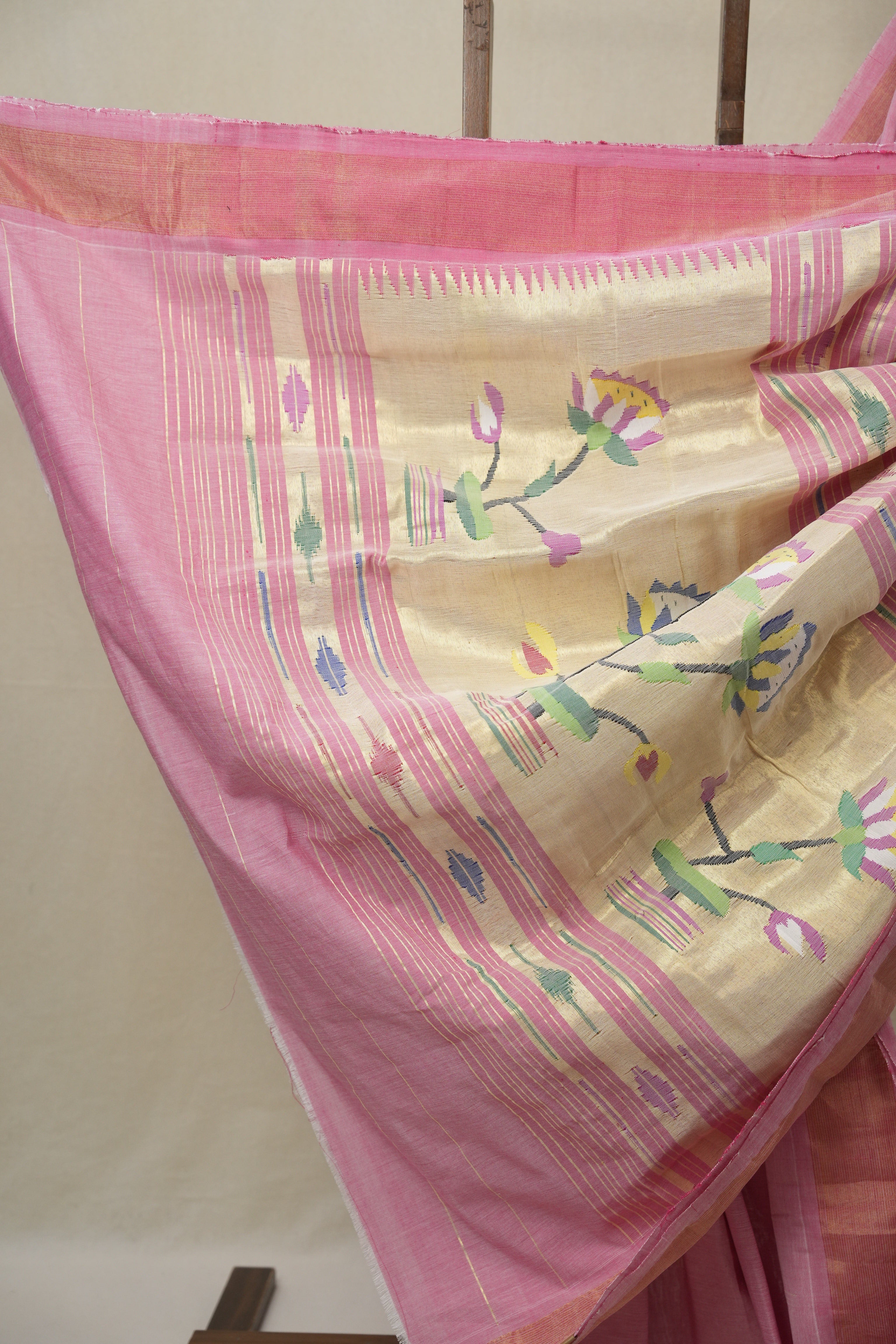 Pink Cotton Paithani Saree - SRPCPS715