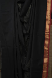 Black Maheshwari Saree - SRBMS1023