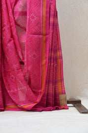 Pink Rajkot Patola Cotton Saree - SRPRPCS13