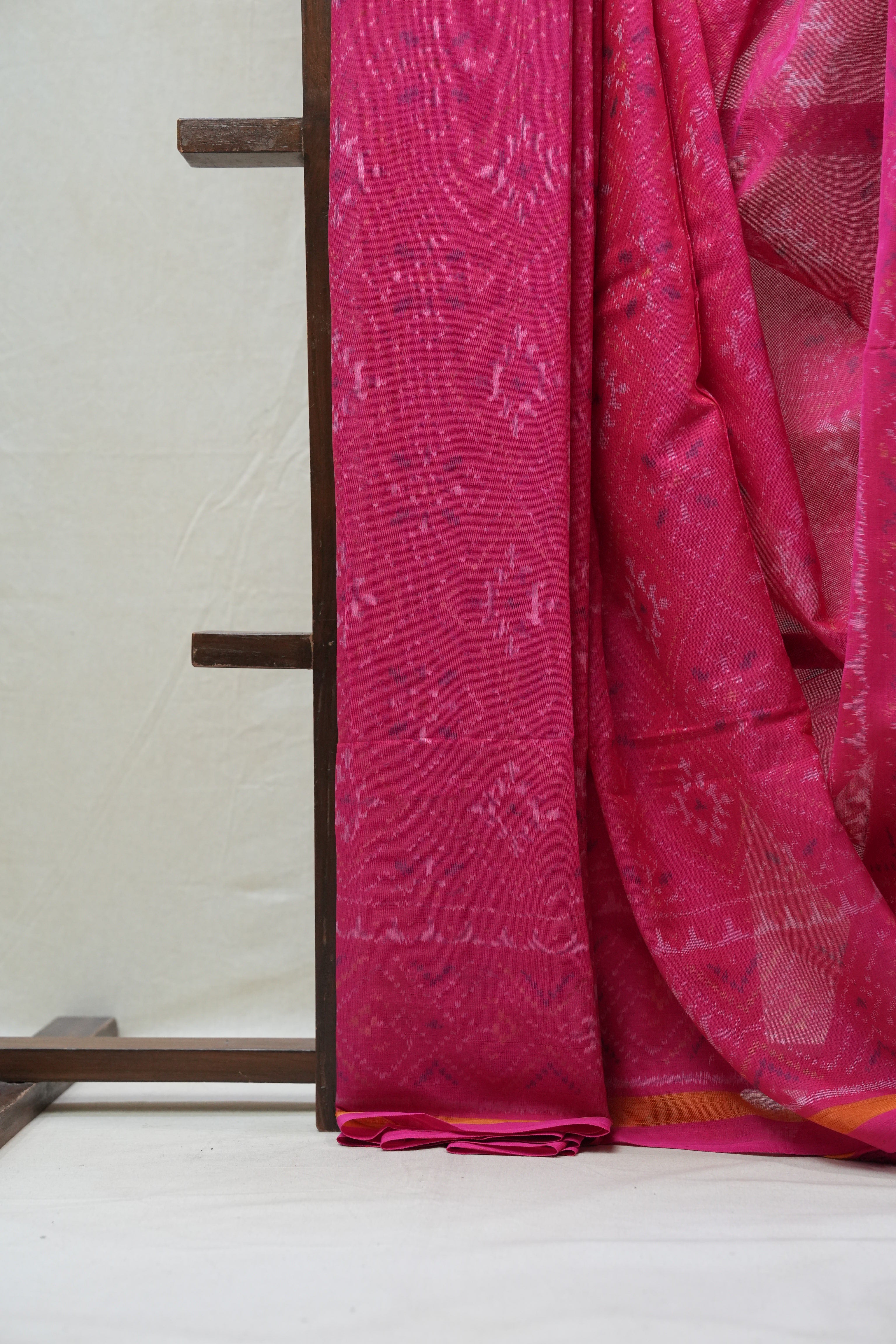 Pink Rajkot Patola Cotton Saree - SRPRPCS13