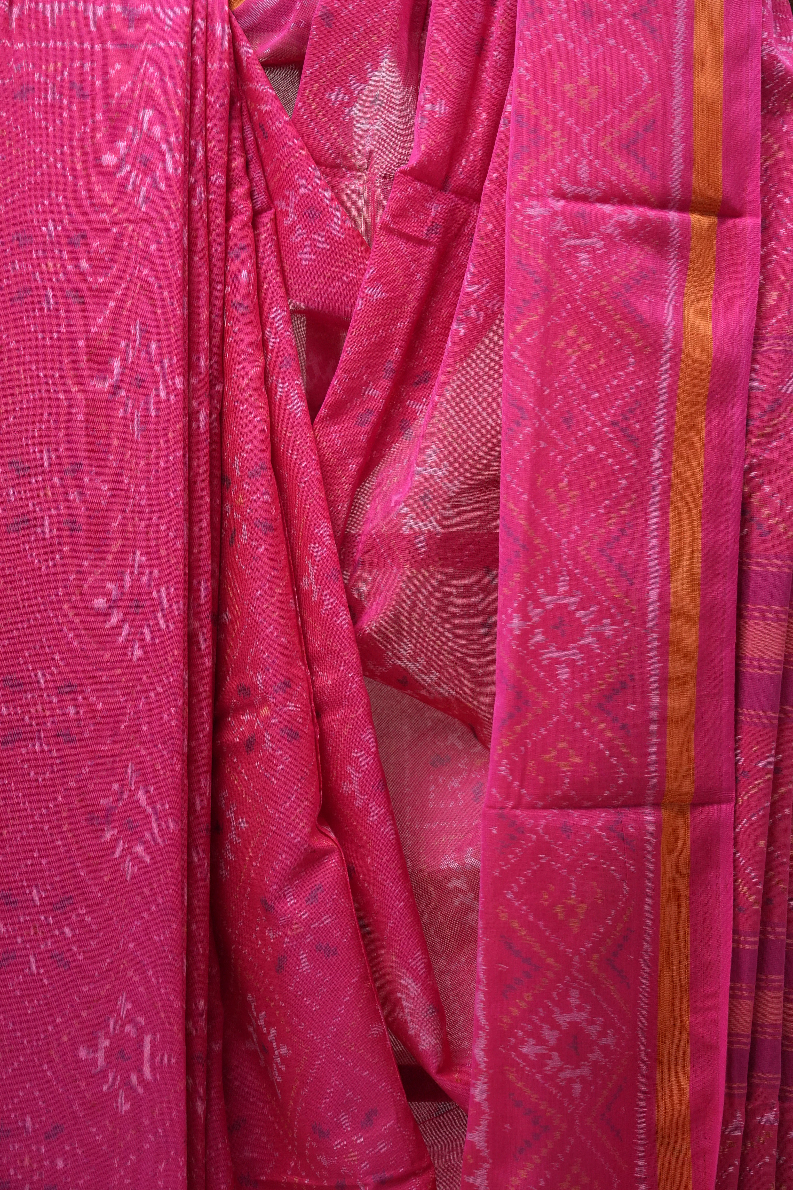 Pink Rajkot Patola Cotton Saree - SRPRPCS13