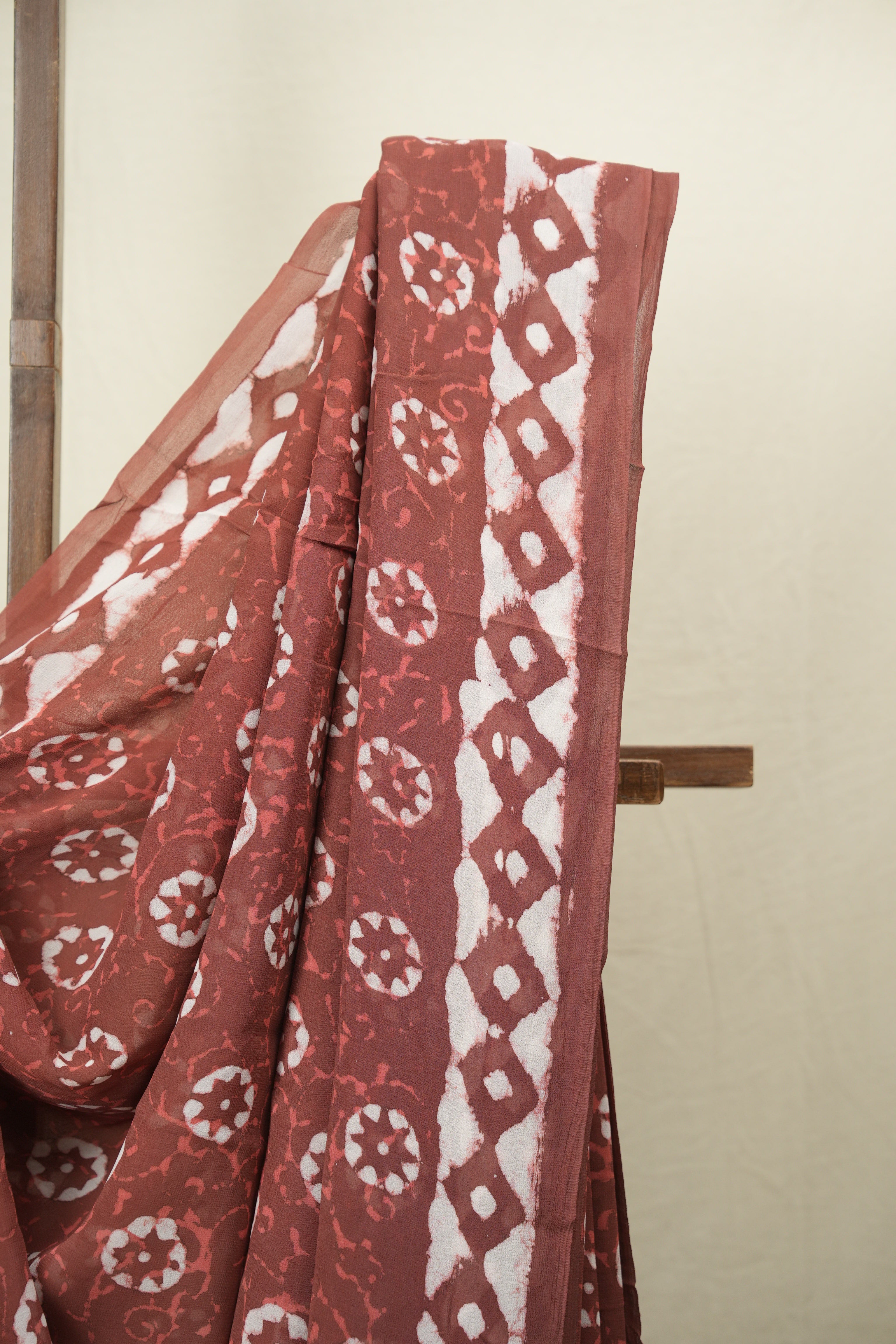 Brick Red HBP Georgette Saree - SRBRHGS73