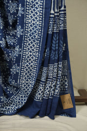 Indigo HBP Cotton Saree - SRICS3773