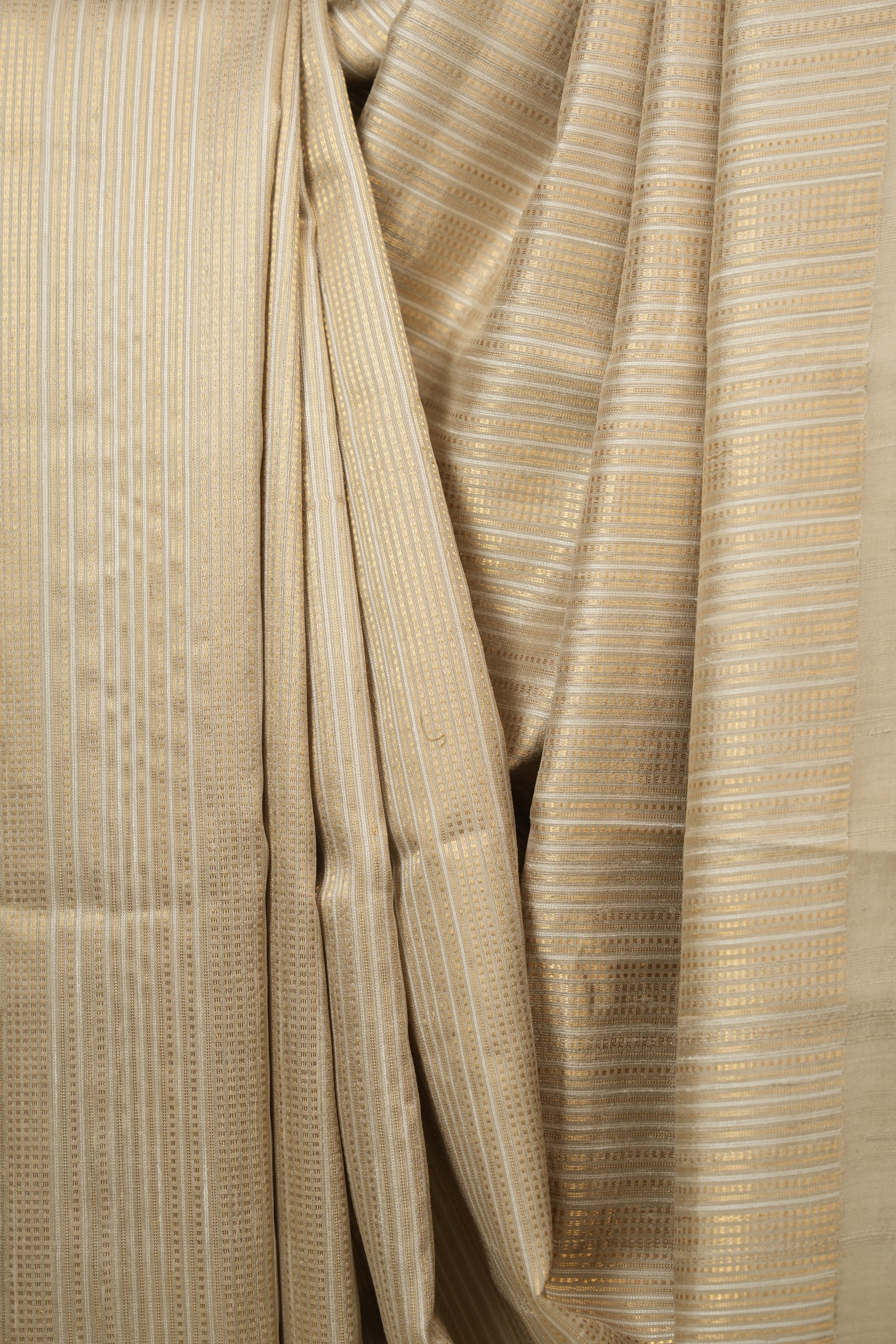 Cream Raw Silk Saree - SRCRSS1022