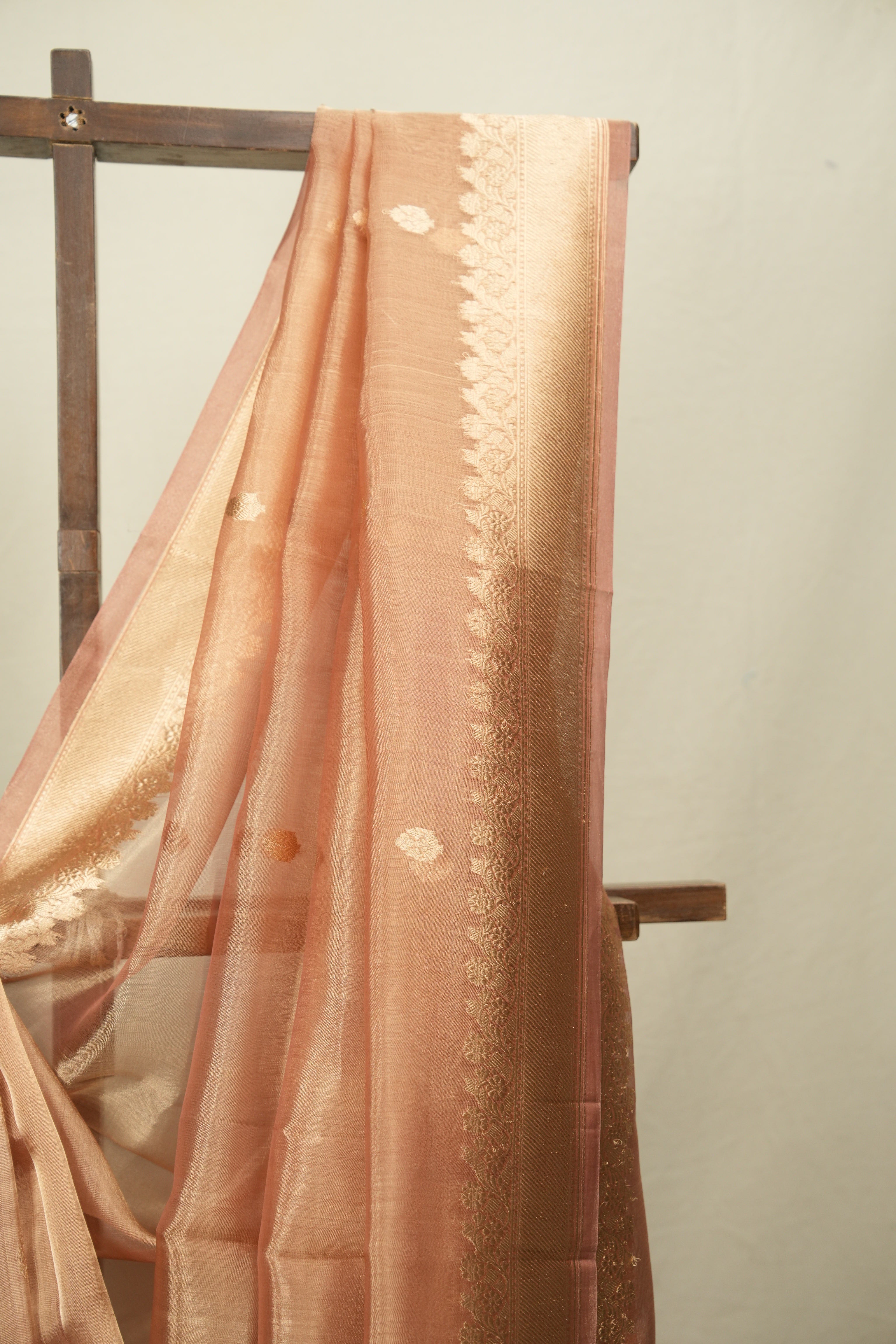 Rose Gold Tissue Banarasi Silk Saree - SRRGTBSS114