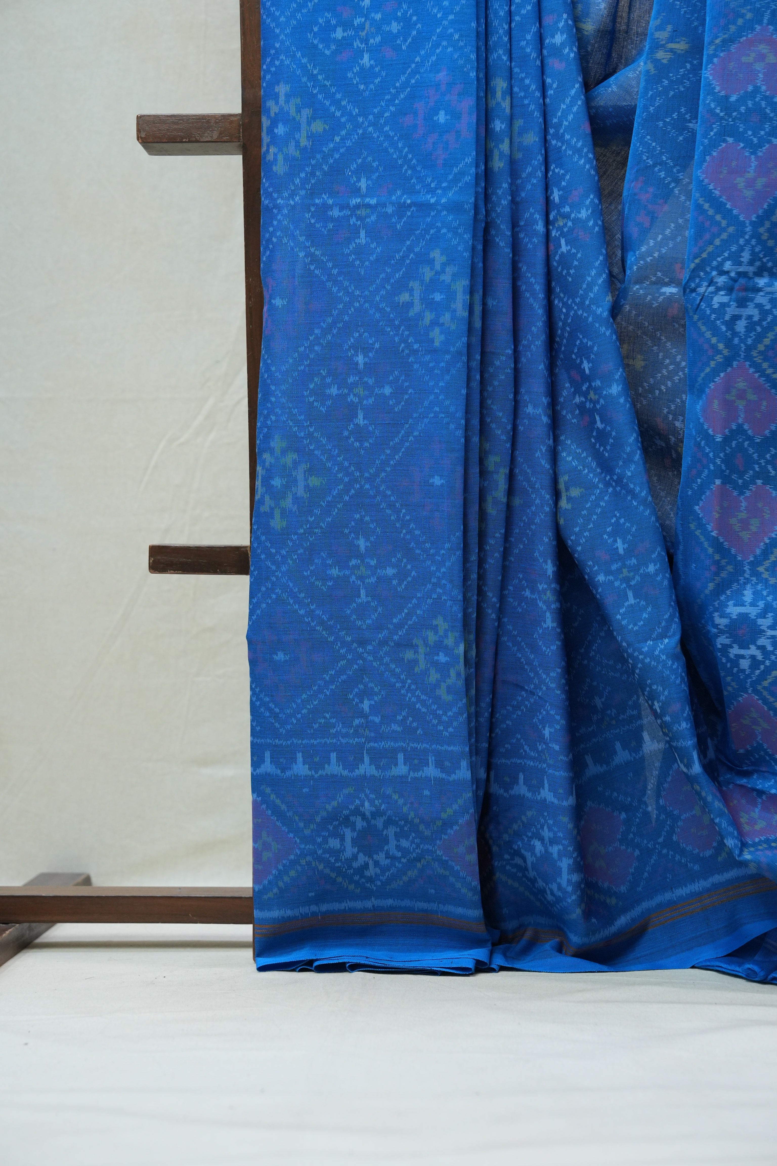 Blue Rajkot Patola Cotton Saree - SRBRPCS04