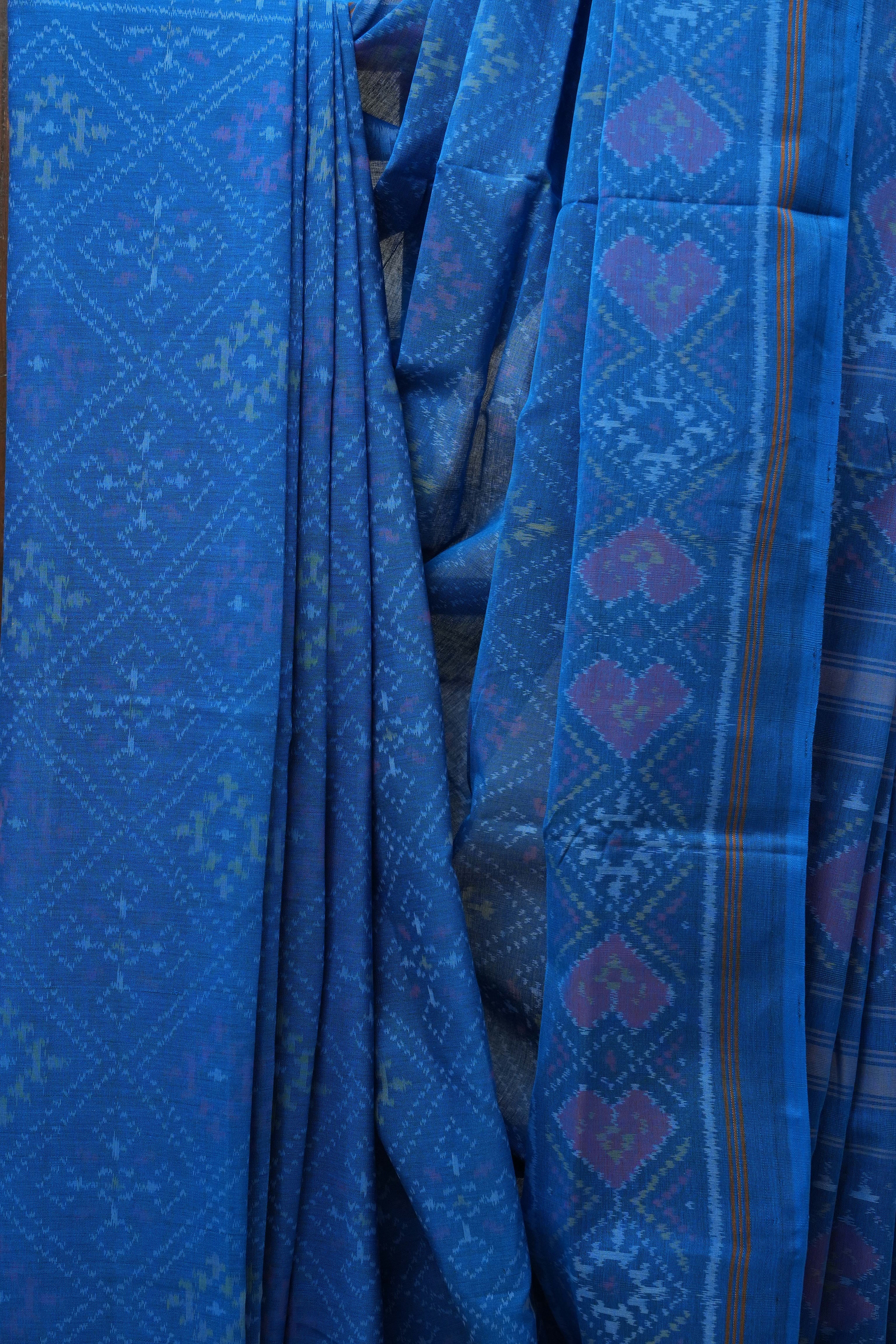 Blue Rajkot Patola Cotton Saree - SRBRPCS04