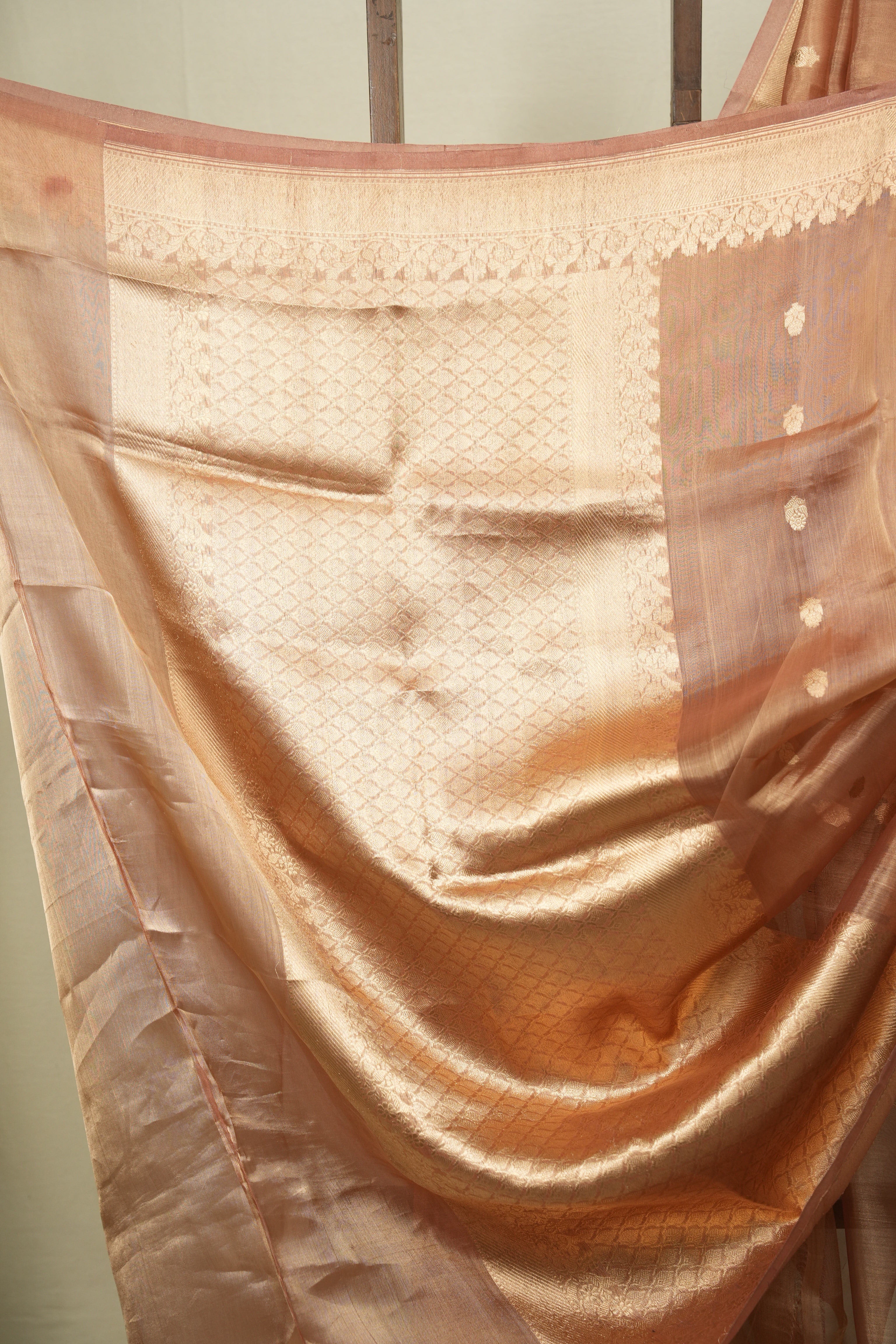 Rose Gold Tissue Banarasi Silk Saree - SRRGTBSS114