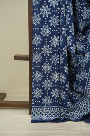 Indigo HBP Cotton Saree - SRICS3773