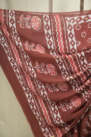 Brick Red HBP Georgette Saree - SRBRHGS73