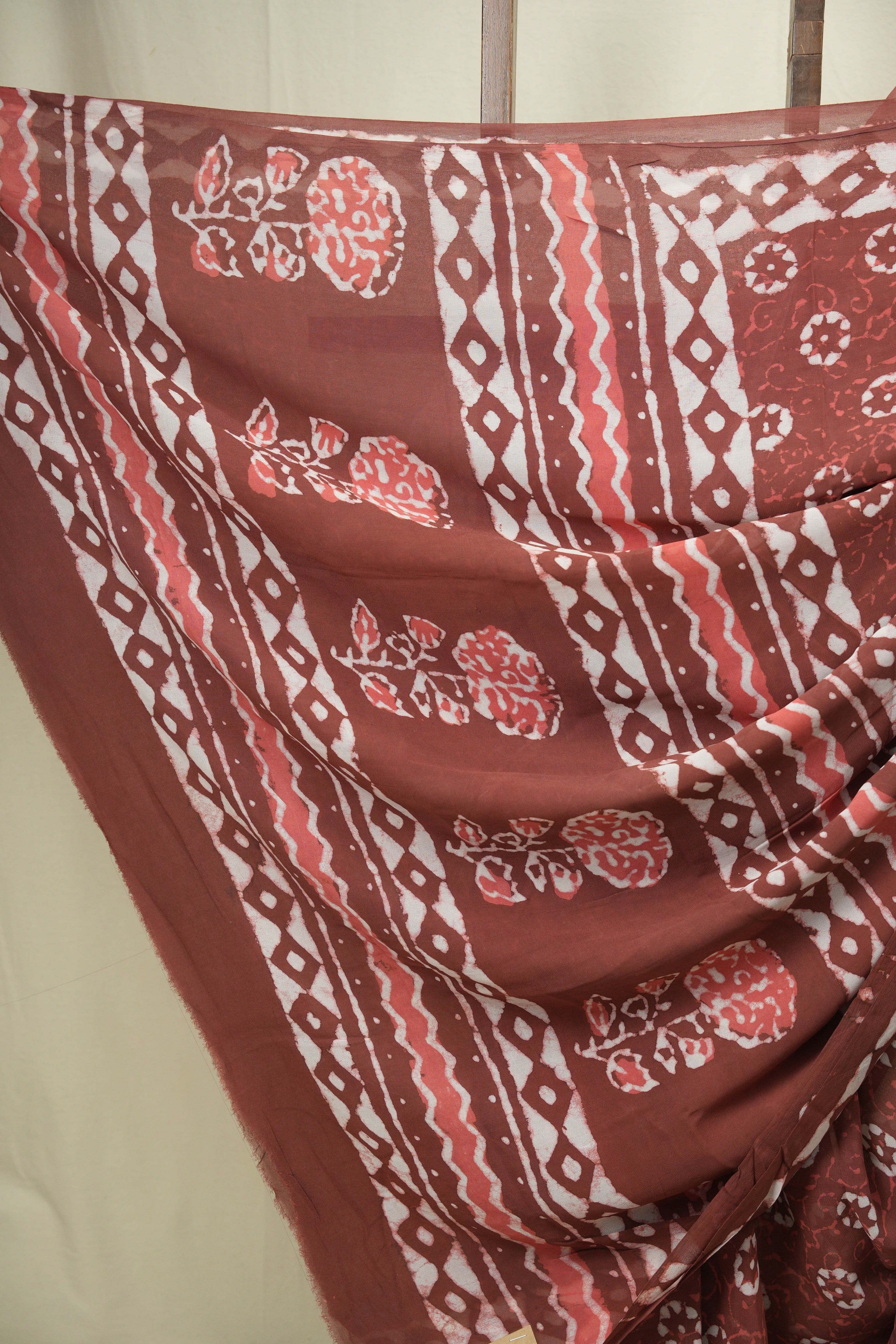 Brick Red HBP Georgette Saree - SRBRHGS73