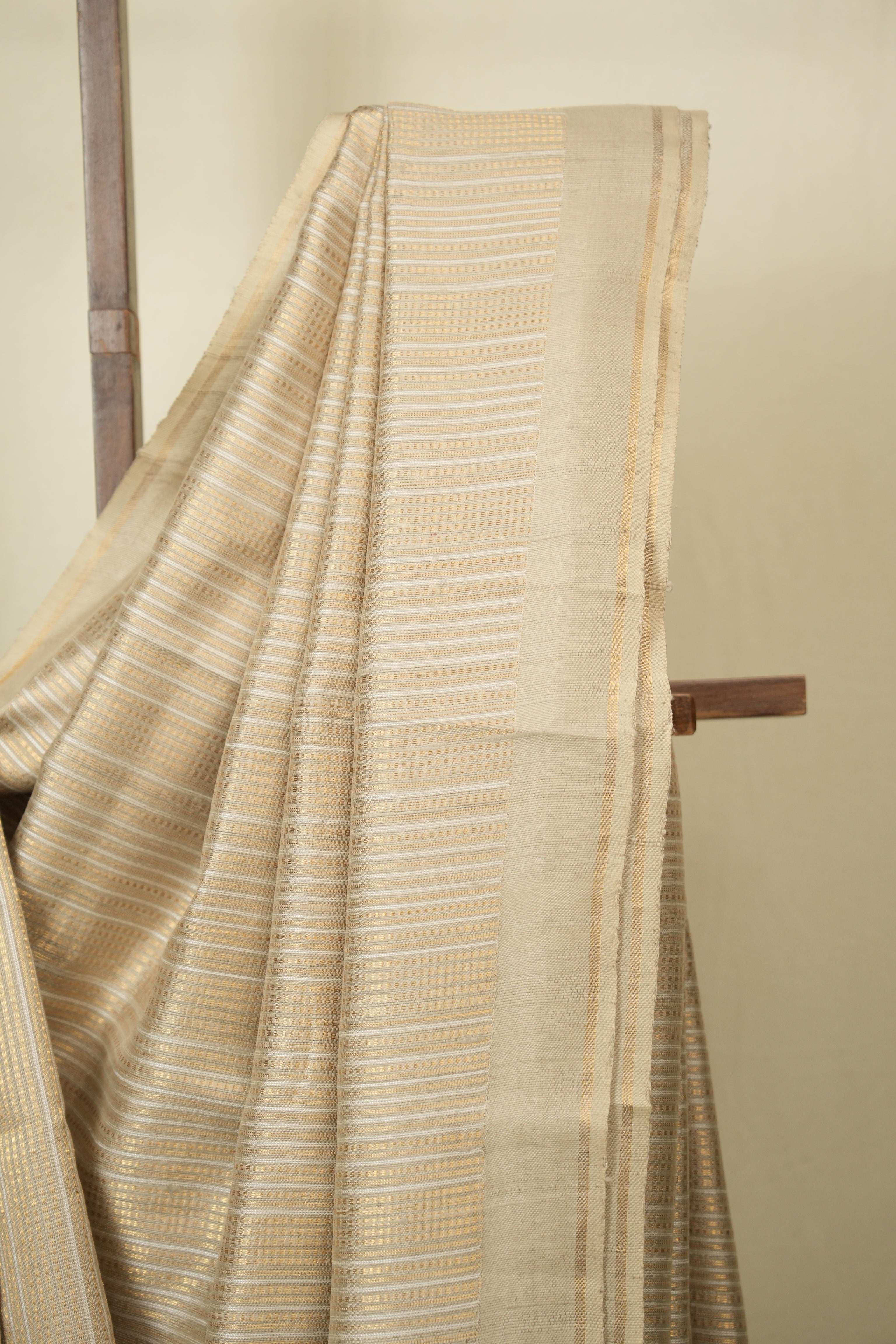 Cream Raw Silk Saree - SRCRSS1022
