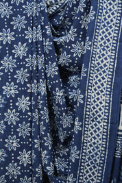 Indigo HBP Cotton Saree - SRICS3773