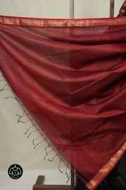 Black Maheshwari Saree - SRBMS1023