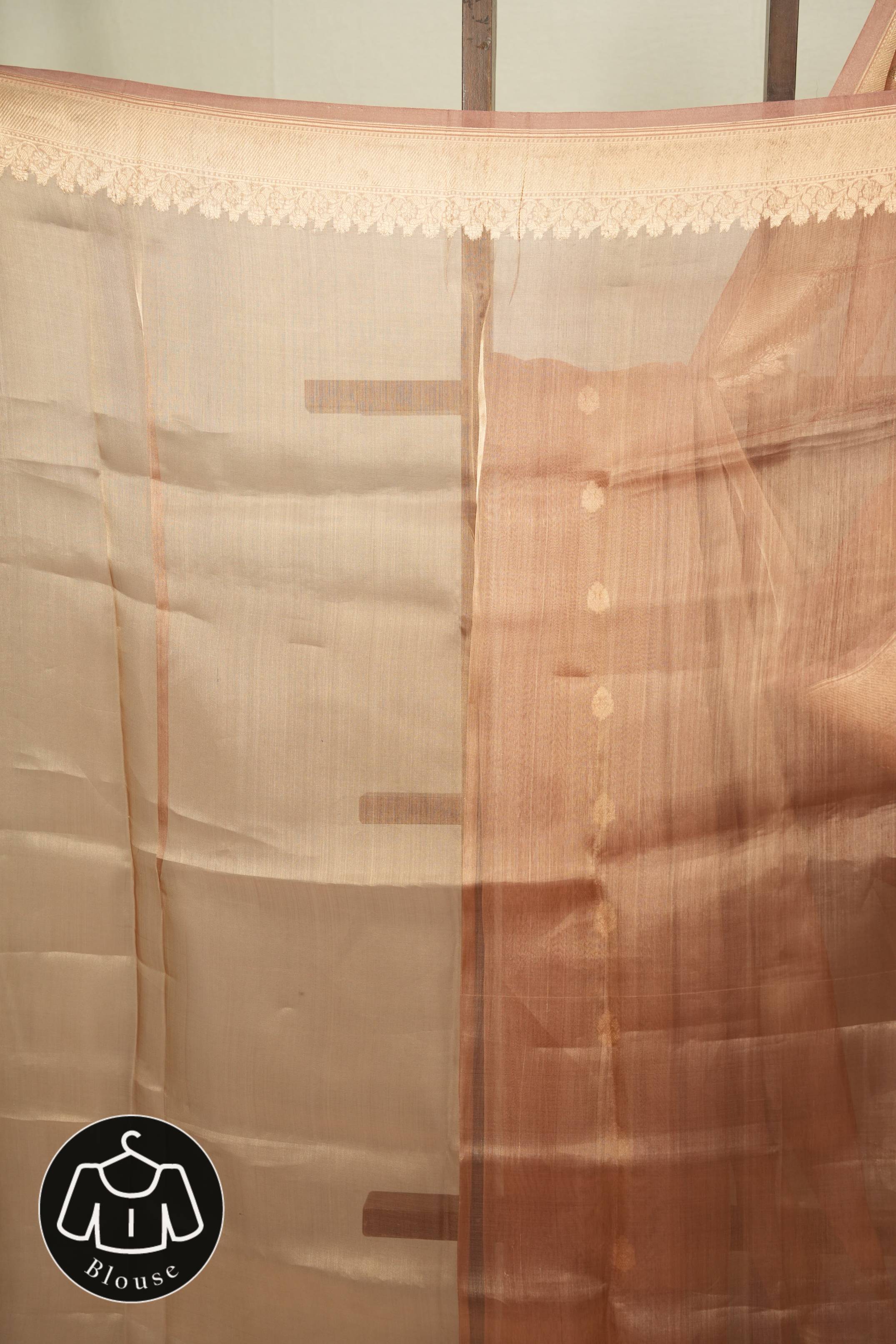 Rose Gold Tissue Banarasi Silk Saree - SRRGTBSS114