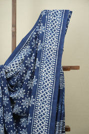 Indigo HBP Cotton Saree - SRICS3773