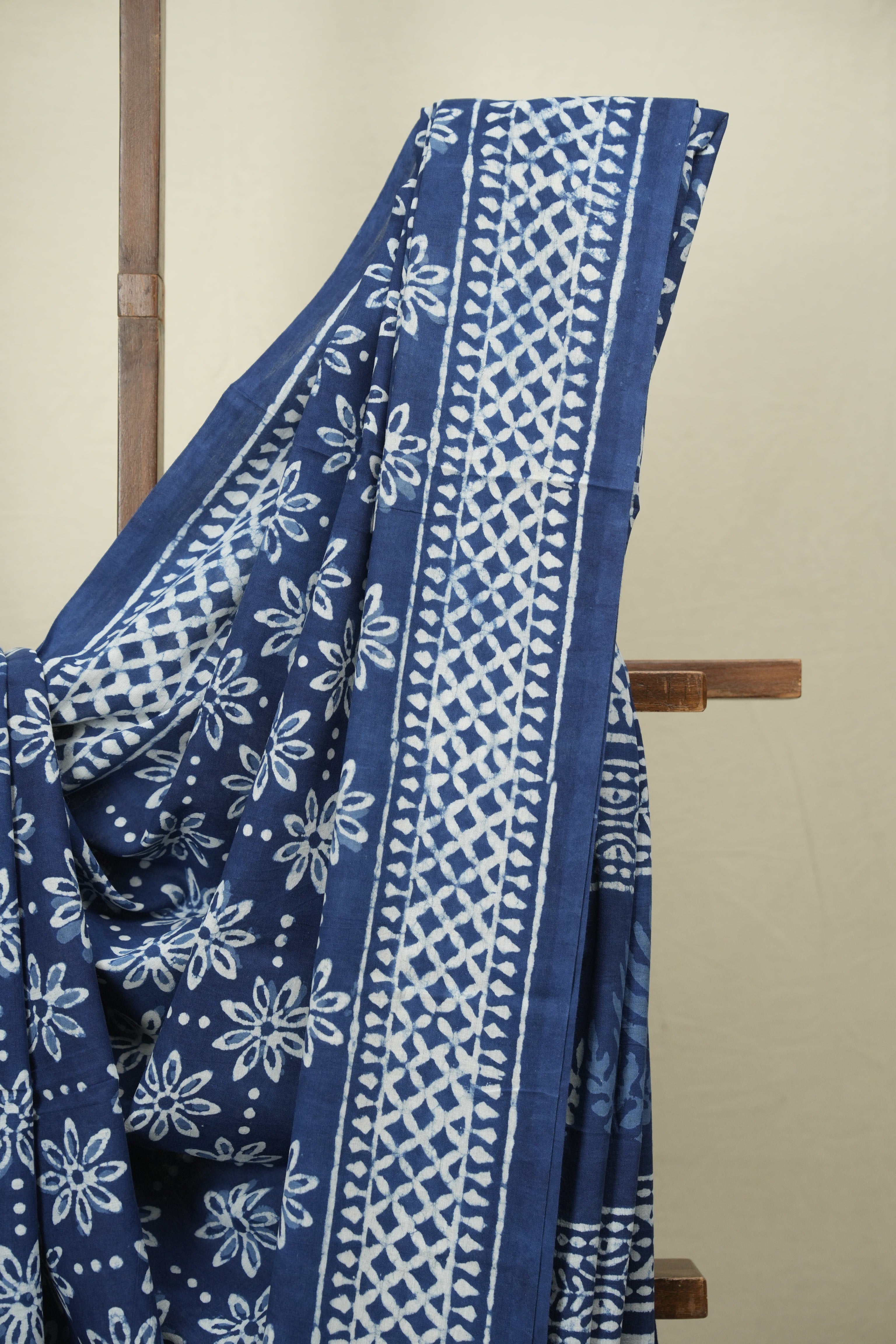 Indigo HBP Cotton Saree - SRICS3773