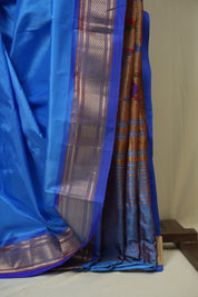 Blue Silk Paithani Saree - SRBSPS799