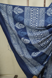 Indigo HBP Cotton Saree - SRICS3773