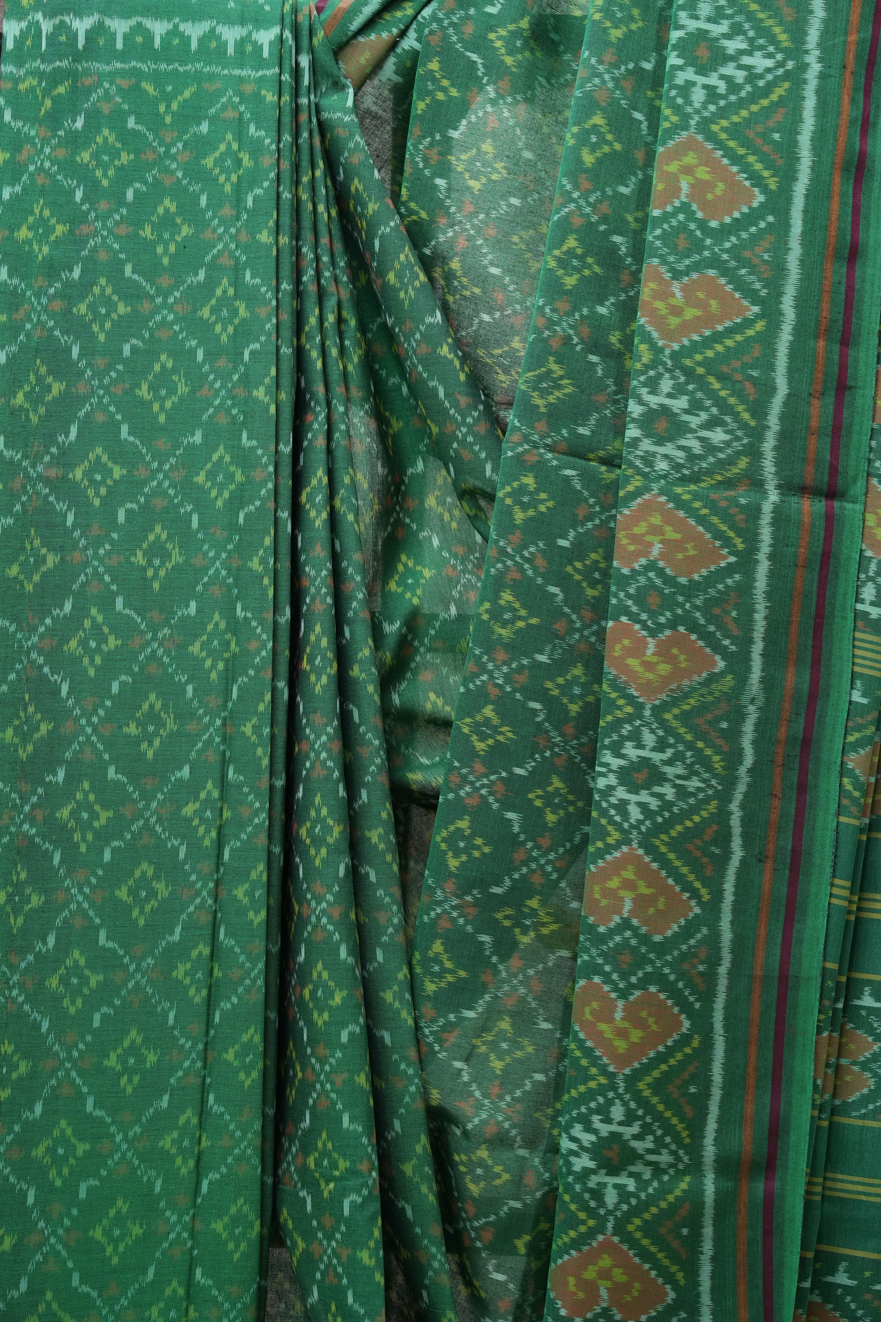 Green Rajkot Patola Cotton Saree - SRGRPCS05