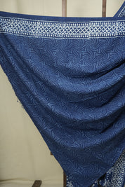 Indigo HBP Cotton Saree - SRICS3773