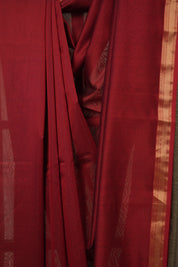 Maroon Maheshwari Saree - SRMMS1022