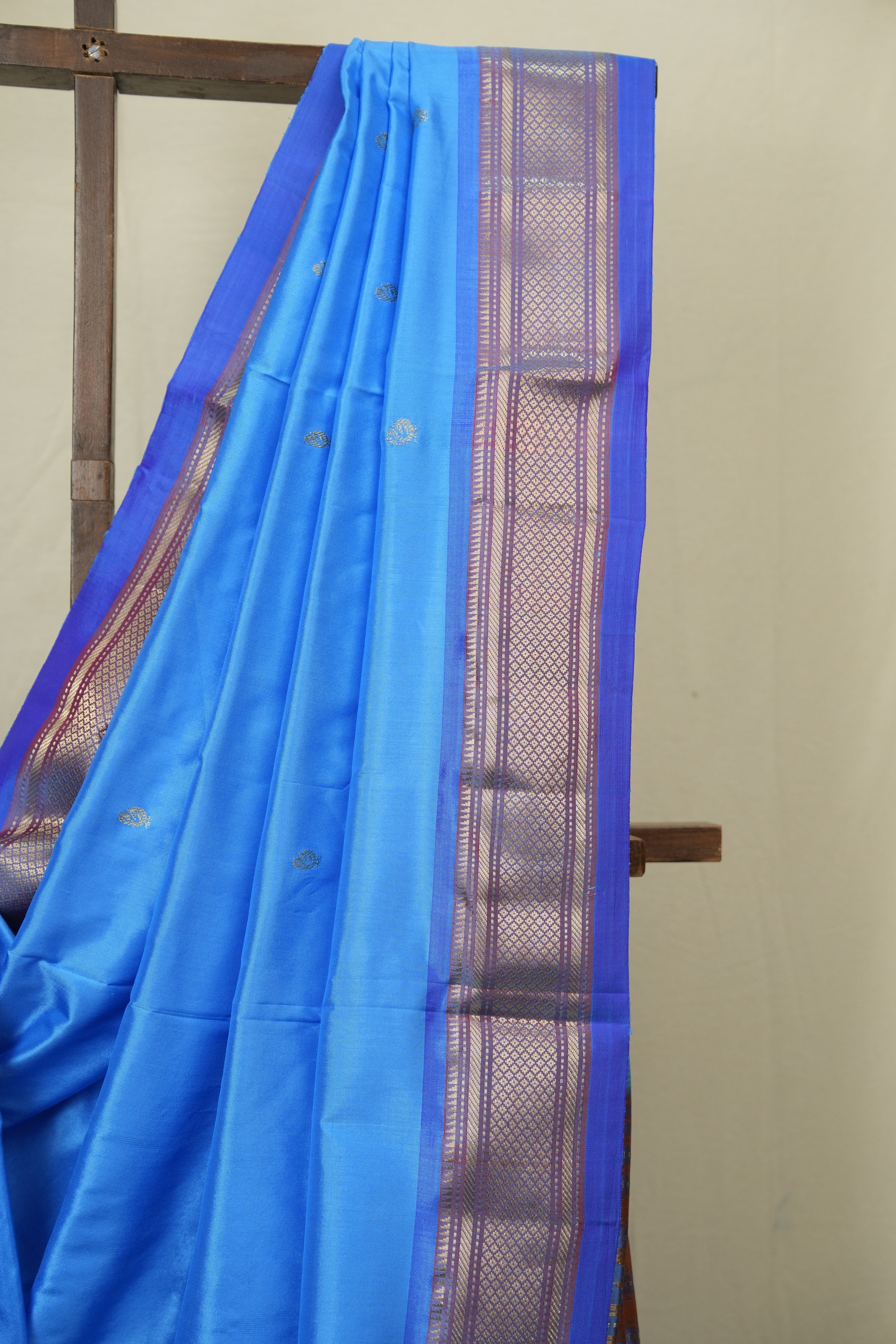 Blue Silk Paithani Saree - SRBSPS799