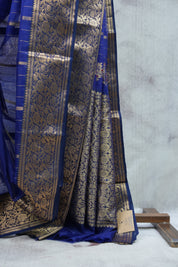 Navy Blue Chanderi Silk Saree - SRNBCSS248