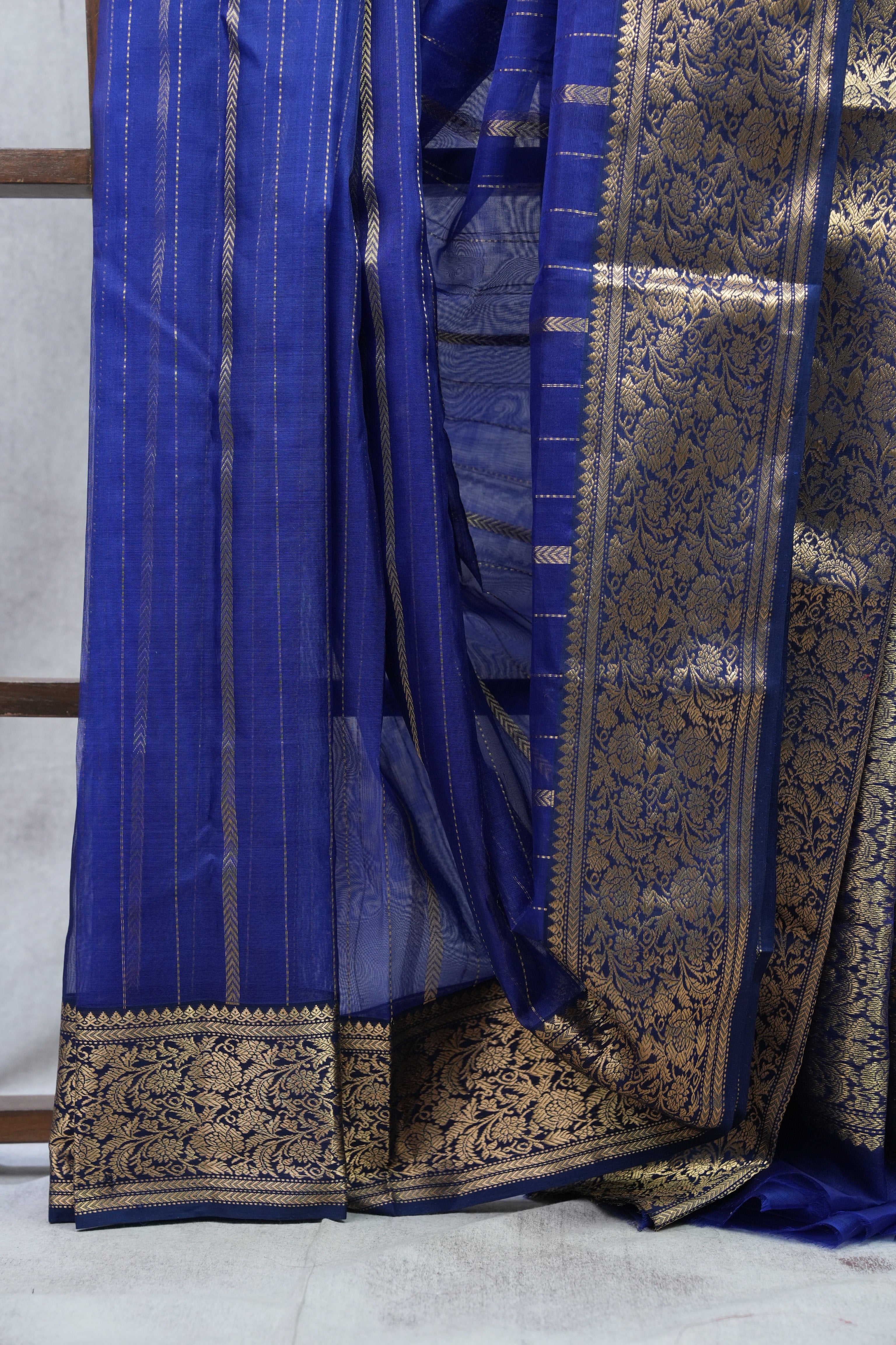Navy Blue Chanderi Silk Saree - SRNBCSS248